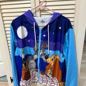 Women’s Disney Lady & the Tramp Jacket with hood sz Large.  Like new condition.